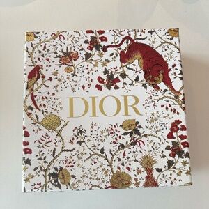 Dior tiger floral gift box with red gold Dior ribbon